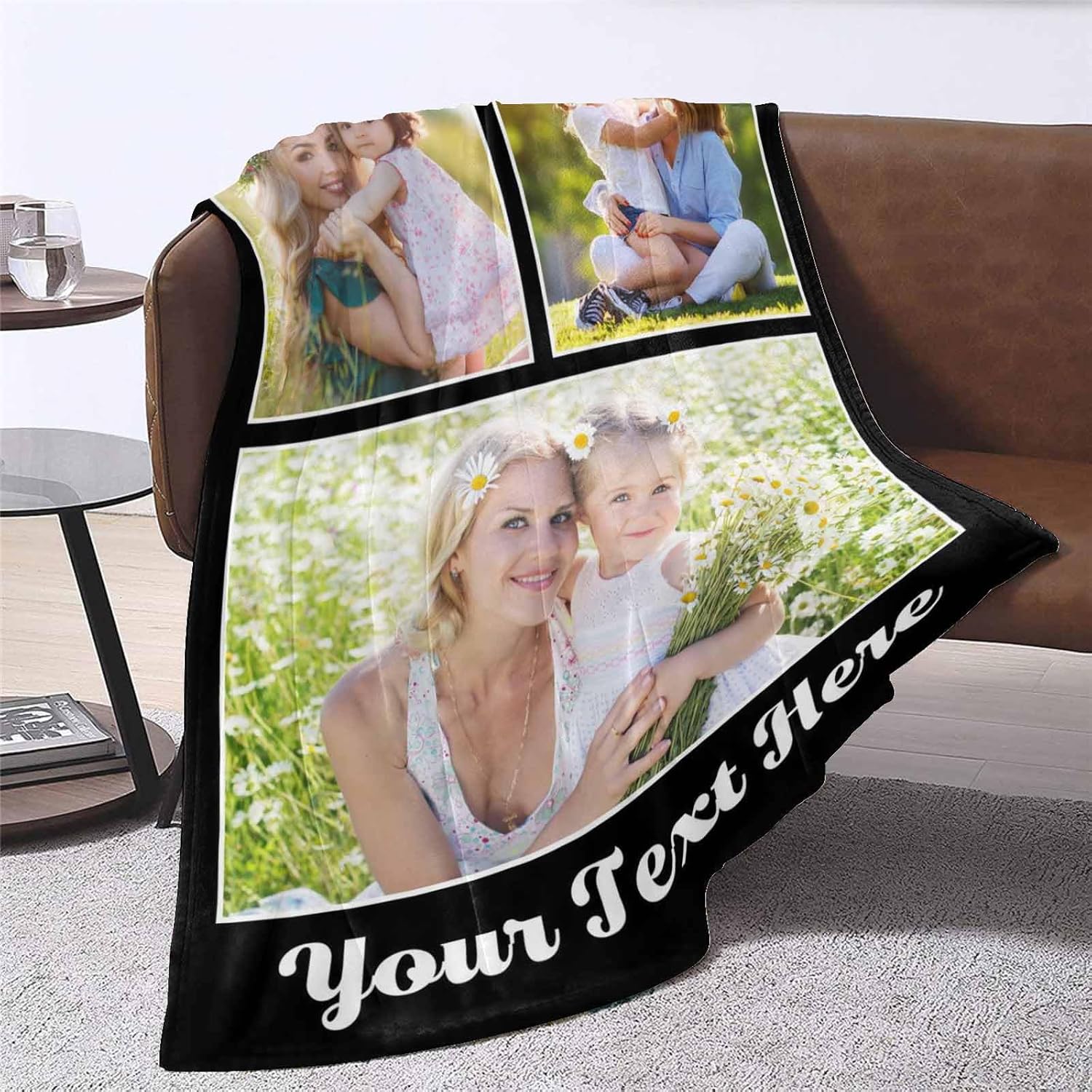 Enjoyyjl Crea tu propia manta de fotos personalizada con imagen personalizada, cumpleaños para cualquier ocasión, crea recuerdos duraderos con