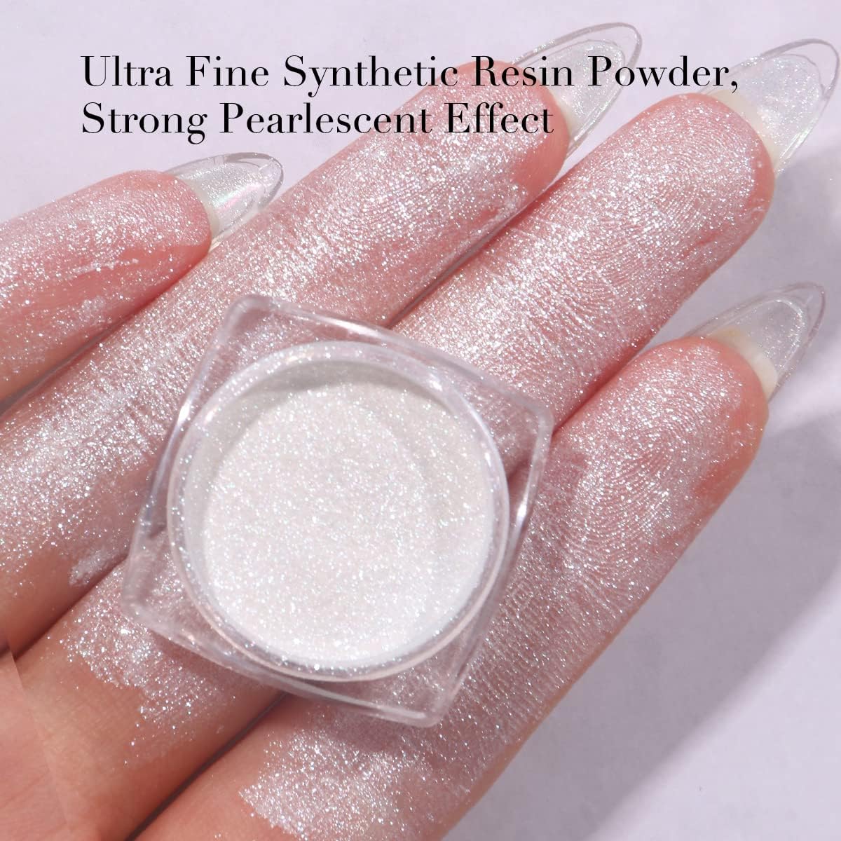 PrettyDiva – Polvo de uñas de perlas  2 colores de polvo de uñas cromado transparente Aurora Cromo polvo de uñas cromado, polvo de brillo