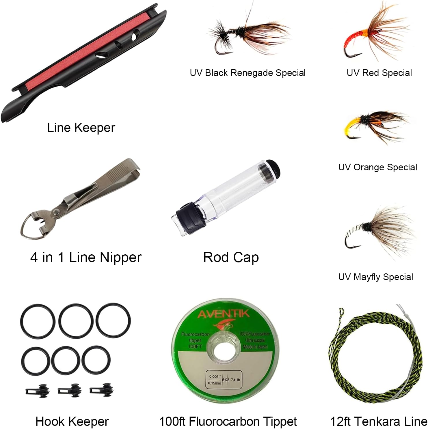 Aventik FreshStart Tenkara Rod en 7 pies8 pies, kit completo de caña Tenkara para principiantes, fibra de carbono 24T, fácil de fundir, flexible,