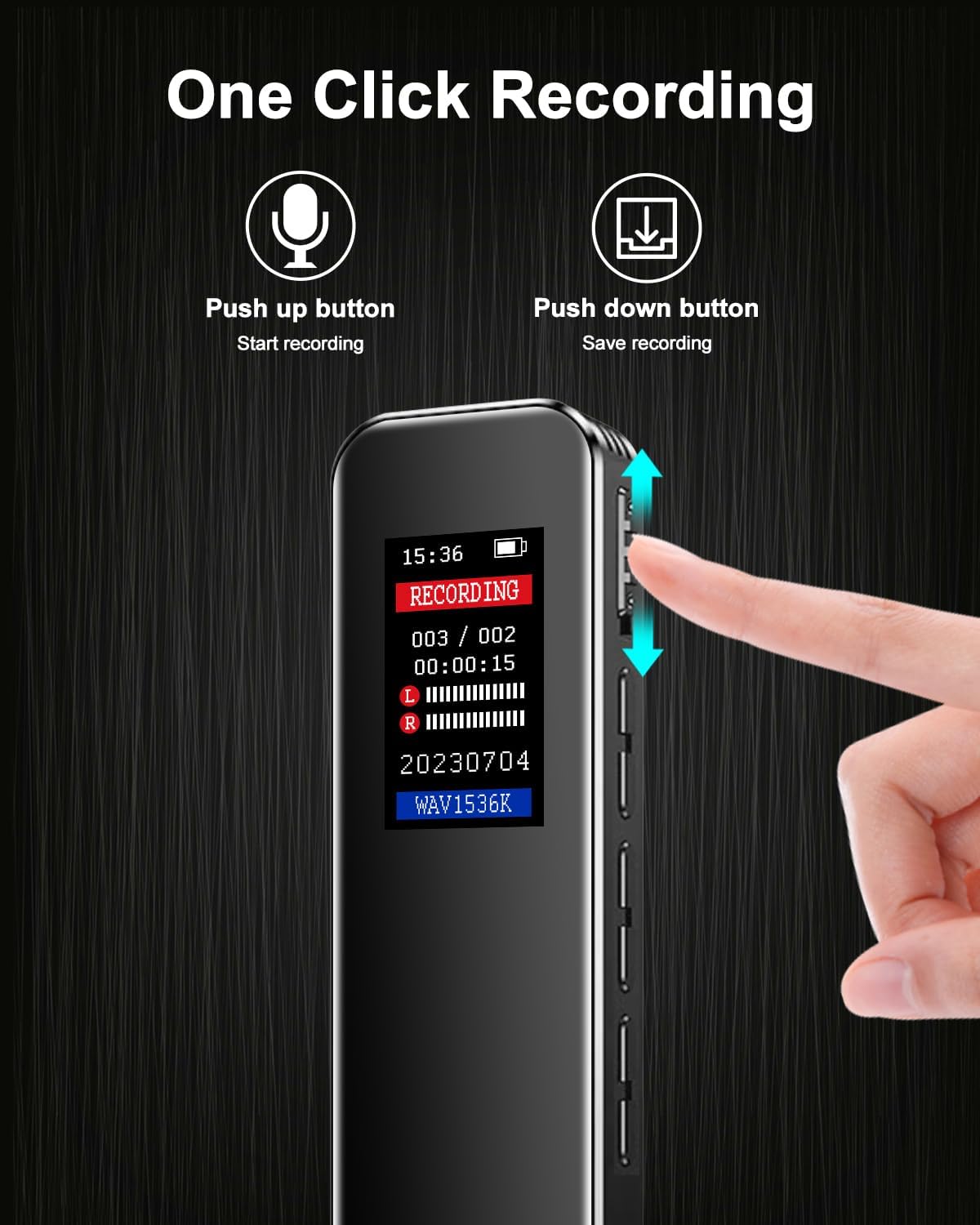 Grabadora de voz digital de 32 GB para conferencias y reuniones, grabadora activada por voz con capacidad de 2324 horas, grabadora de audio de