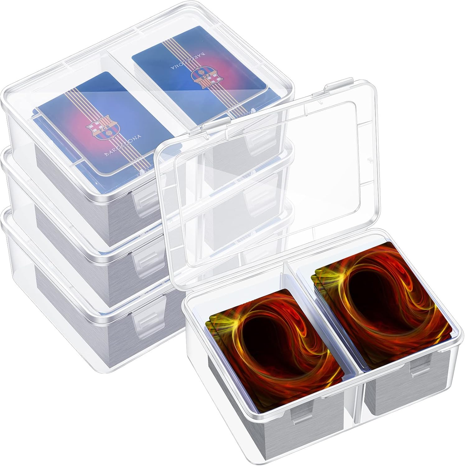 Caja de almacenamiento de 300 tarjetas compatible con MTG TCG, caja de almacenamiento de tarjetas coleccionables de plástico transparente con