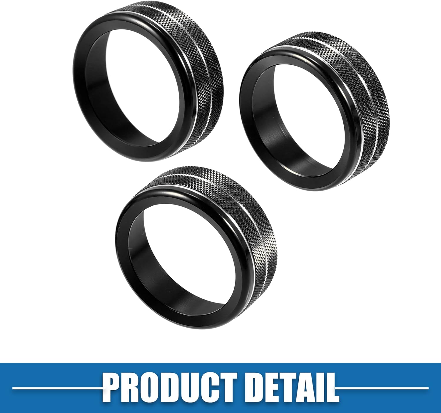 A ABSOPRO Calcomanías para pomos de aire acondicionado de automóvil, interruptor de radio de CA para Jeep Wrangler JL JLU 2018-2022, color negro
