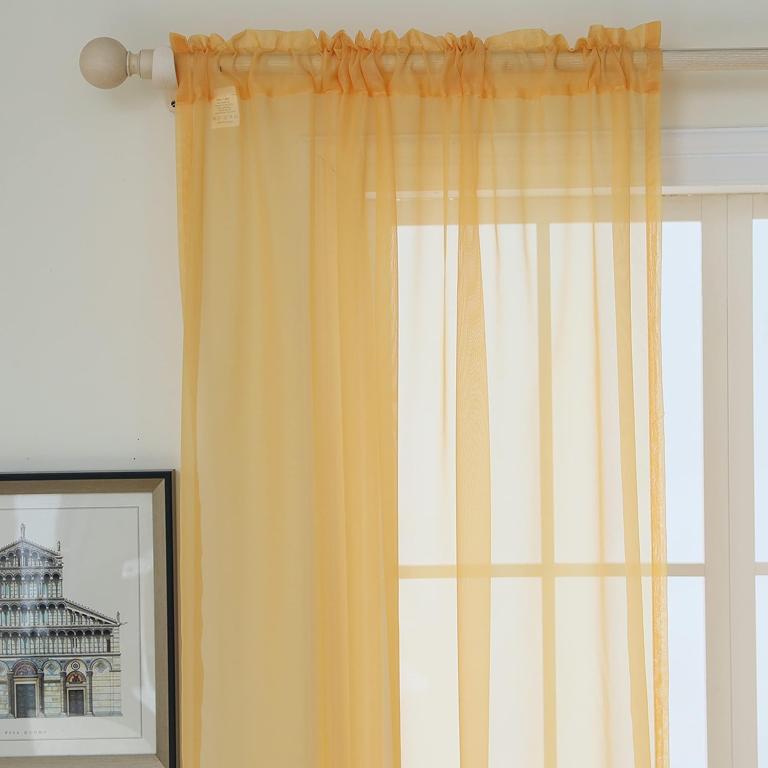 bestselected Cortinas traslúcidas para ventana, 42 pulgadas de ancho x 63 pulgadas de largo cada uno, 2 paneles de cortinas traslúcidas, bolsillo