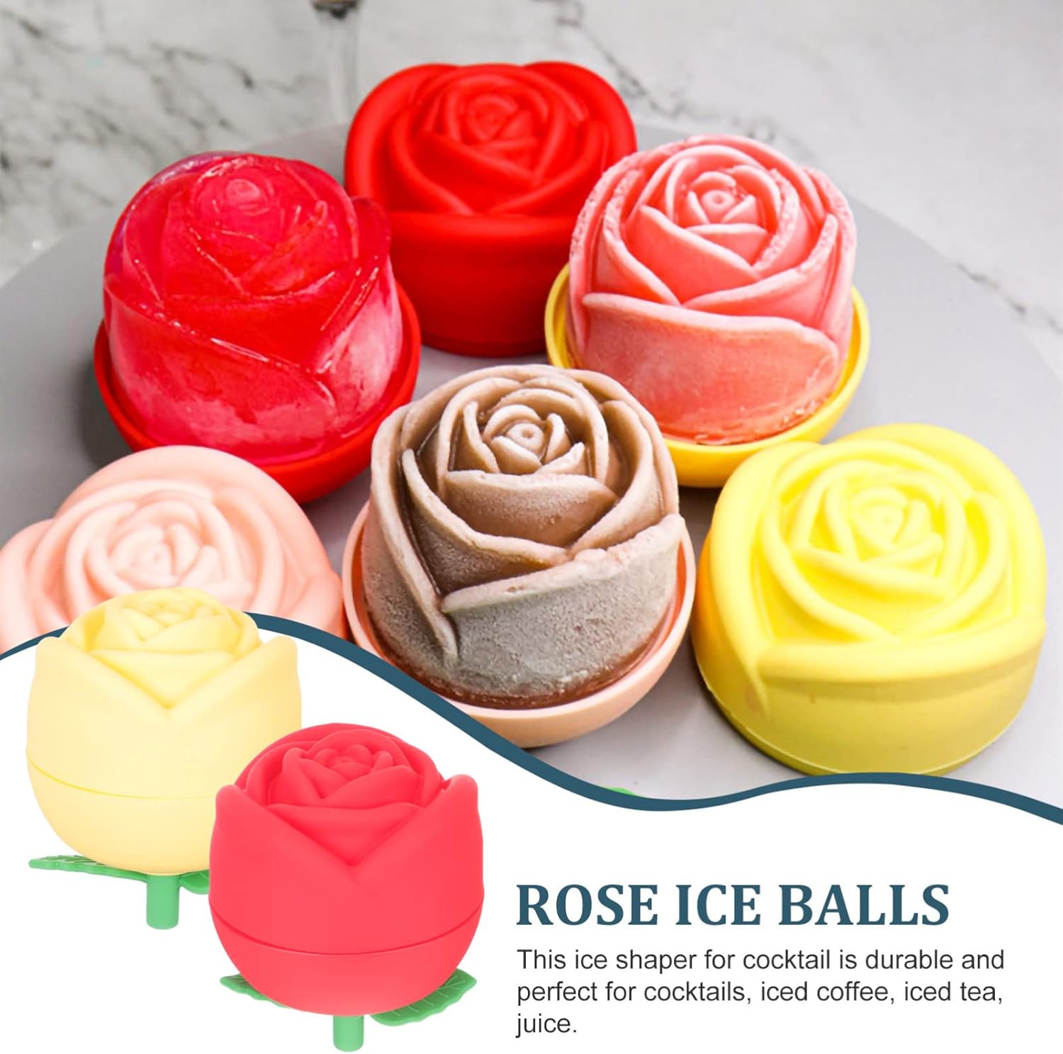 Zerodeko Moldes de hielo para Molde De Para Chocolate Rose Ice Cube Moldes Tuile Silicona Big Ice Cube Maker Gummy Mold Ice Cubes Ice Maker