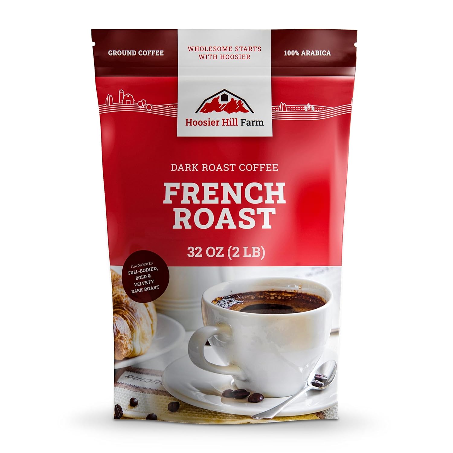 Café molido, tostado francés, de Hoosier Hill Farm, 2 libras (paquete de 1)