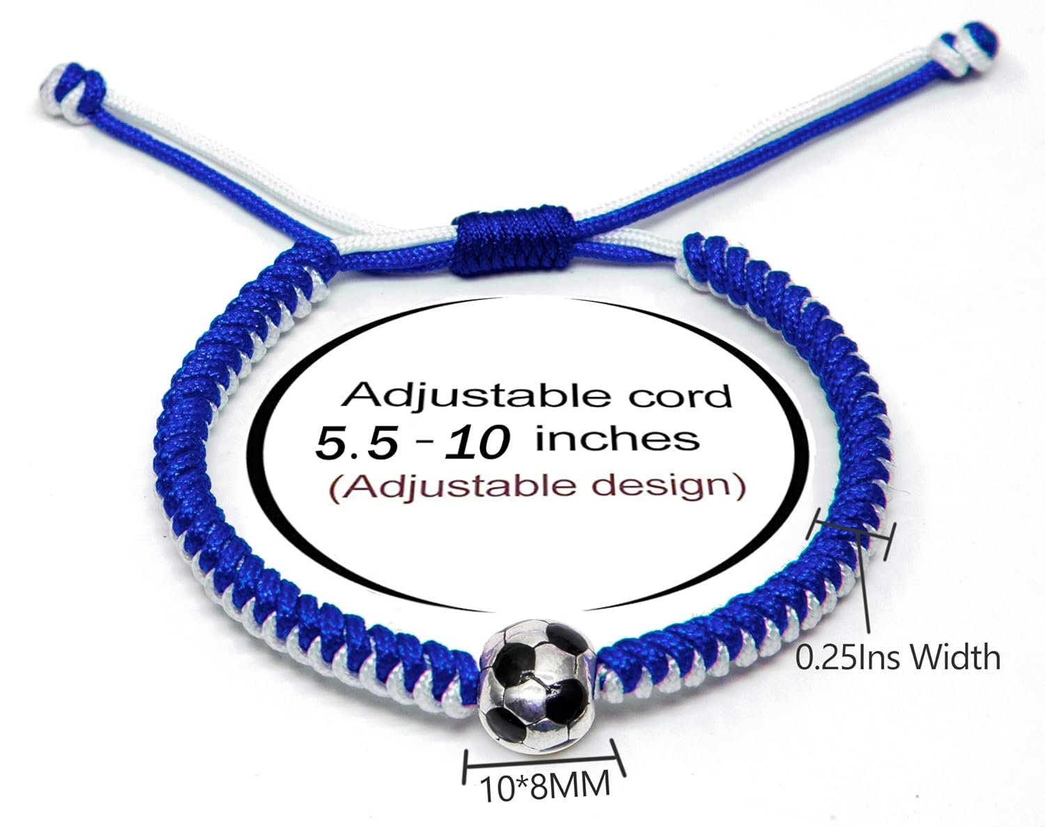 MANYC Soccer Bracelets for Men Women and Kids – Stylish Accessories for Soccer Fans Team Spirit Gifts For boys Girls 8-12 and Game Decor (Blue 2PCS)