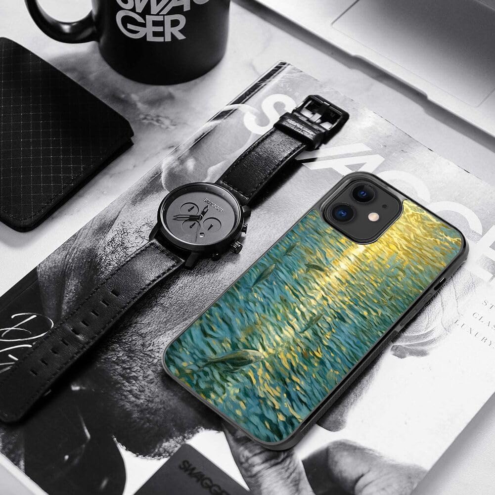 Case for iPhone 12 Mini Dolphin-aa253 Pattern Shockproof Slim TPU Rubber Material Black Frame Cellphone Mobile Case FHW