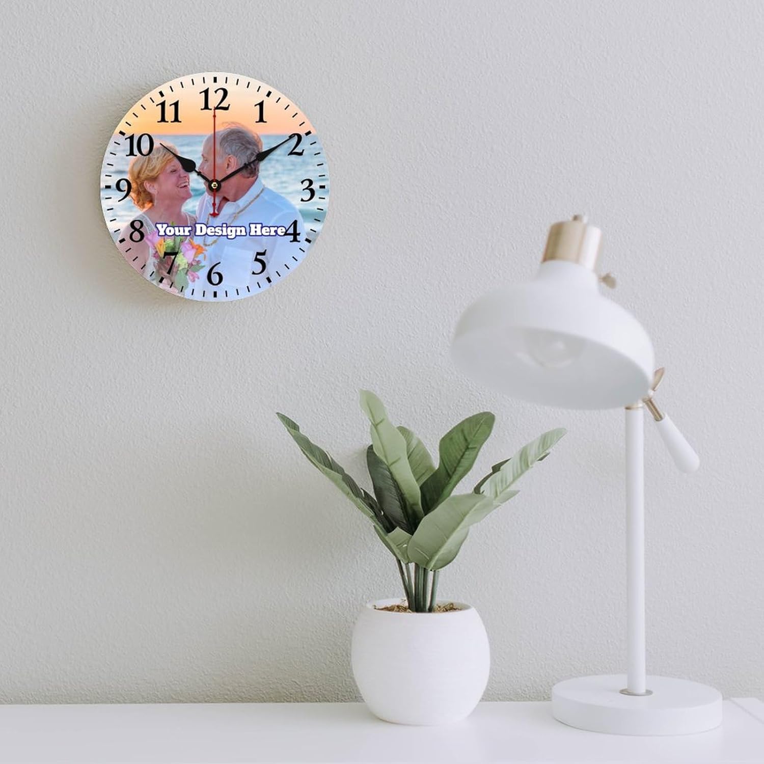Reloj de pared personalizado con texto fotográfico, añade tu imagenlogotipo, reloj de madera, diseño de tu propio reloj, funciona con pilas, reloj