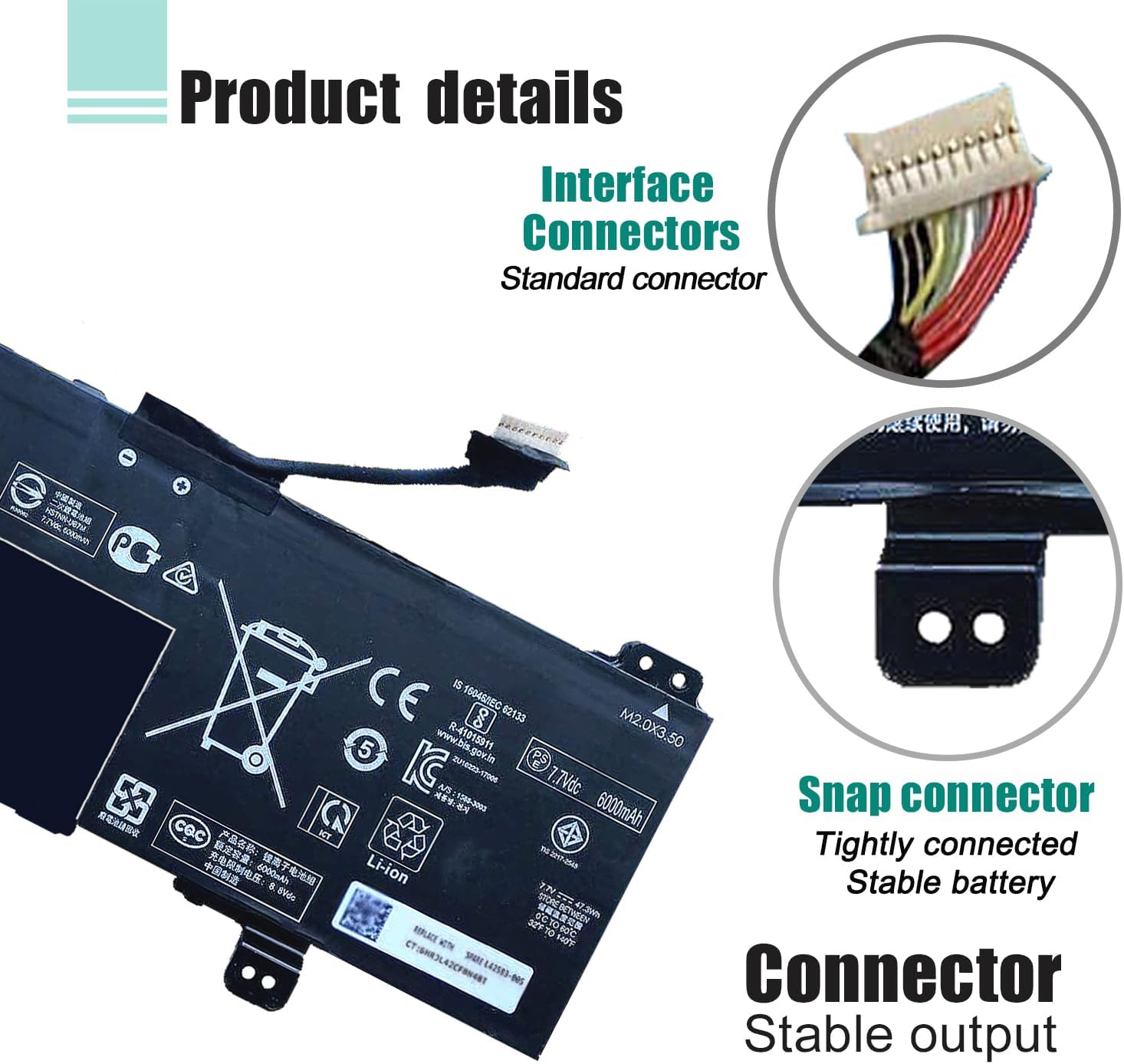 GB02XL – Batería de repuesto para laptop HP ChromeBook 14-DB0051CL X360 11 G2 EE Chromebook 11A G6 G8 EE Series Notebook L42550-271 L42550-541