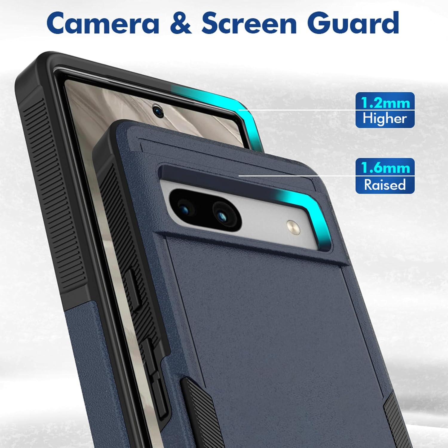Funda para Google Pixel 7A, funda de teléfono Dual Guard Pixel 7a, capa trasera, rígida, silicona híbrida, a prueba de golpes, funda protectora de
