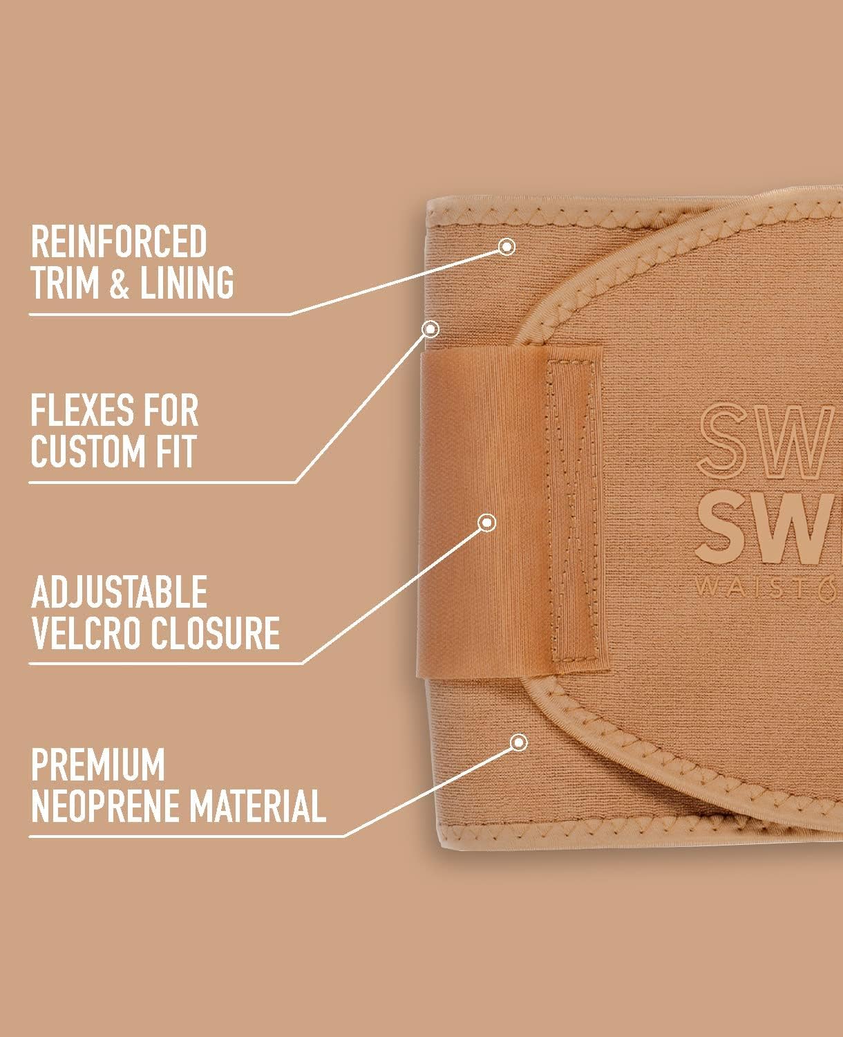 Sweet Sweat – Faja reductora de cintura tonificada para mujeres y hombres, cinturón de entrenamiento de primera calidad para tonificar el área del