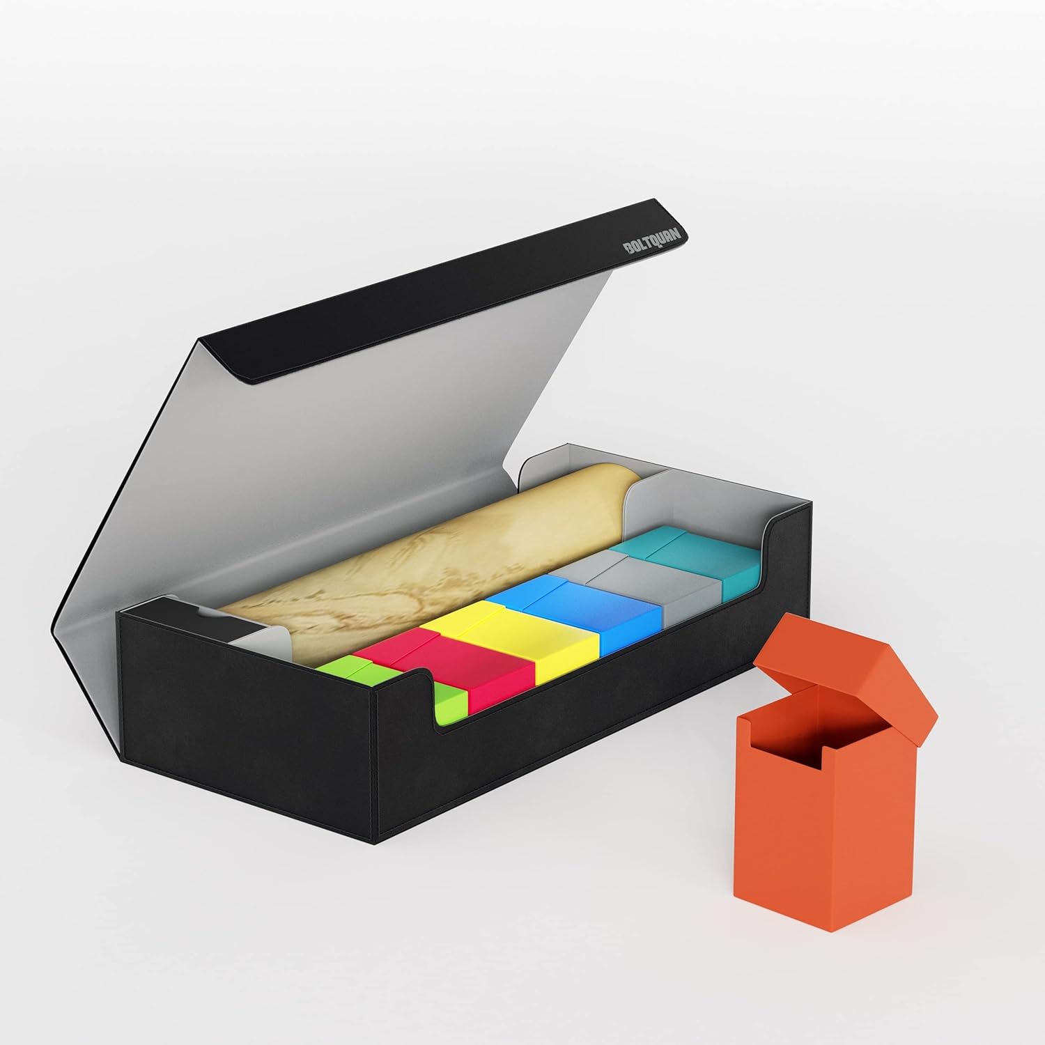 Caja de almacenamiento premium para juegos de cartas y funda para tapete de juego, capacidad para más de 550 tarjetas de doble manga, funda de
