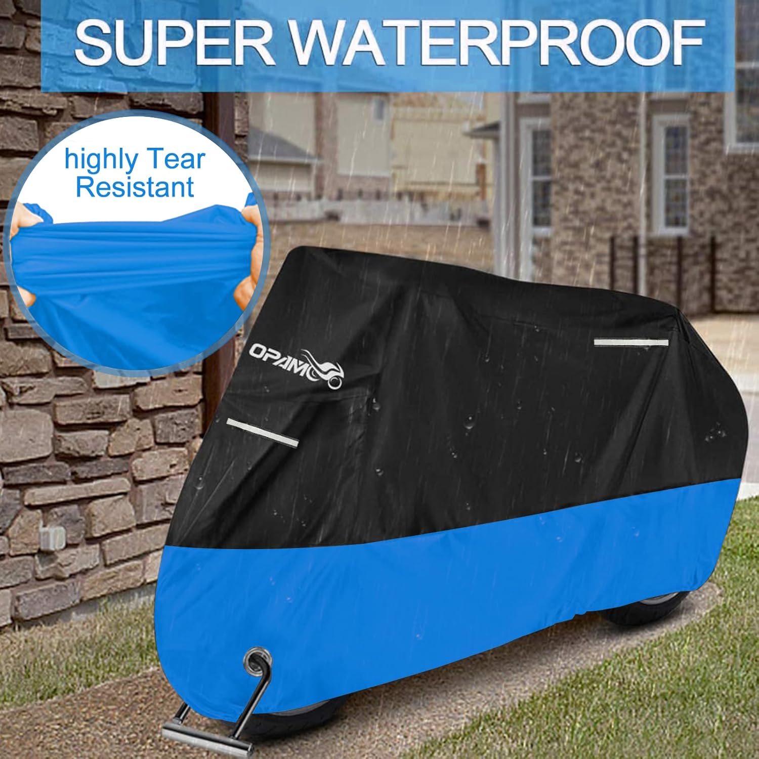Funda impermeable para scooter para motocicleta, grande, mediano XL, 250 cc, 150 cc, 50 cc, refugio para scooter Harleys para todo tipo de clima,