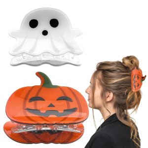 Paquete de 2 pinzas para el cabello de calabaza y fantasma, pinzas para el cabello de Halloween, pinzas de mandĆbula para el cabello de Halloween, Paquete de 2 pinzas para el cabello de calabaza y fantasma, pinzas para el cabello de Halloween, pinzas de mandĆbula para el cabello de Halloween,