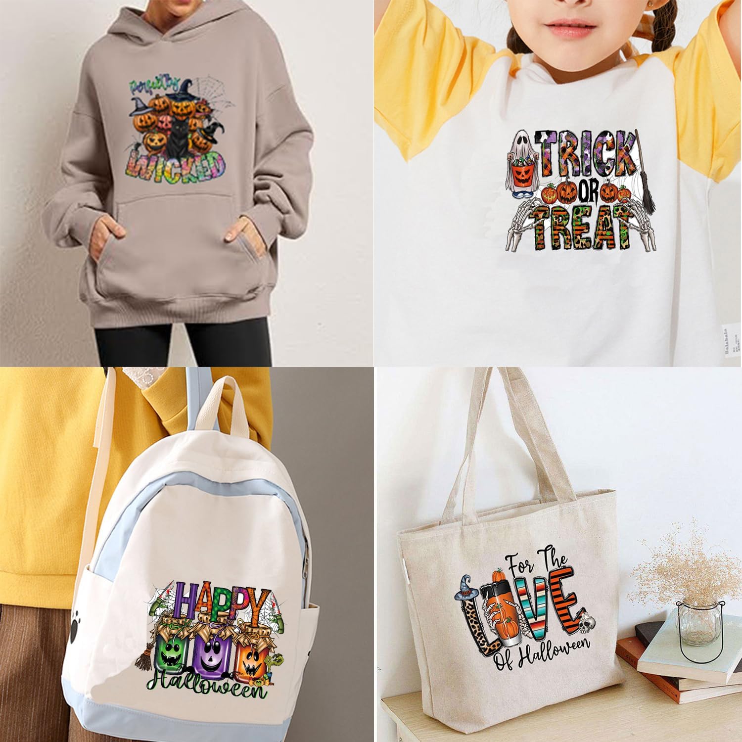 9 piezas de transferencia para planchar de Halloween para decoración de parches de vinilo de transferencia de calor para ropa, camisetas, fantasma,