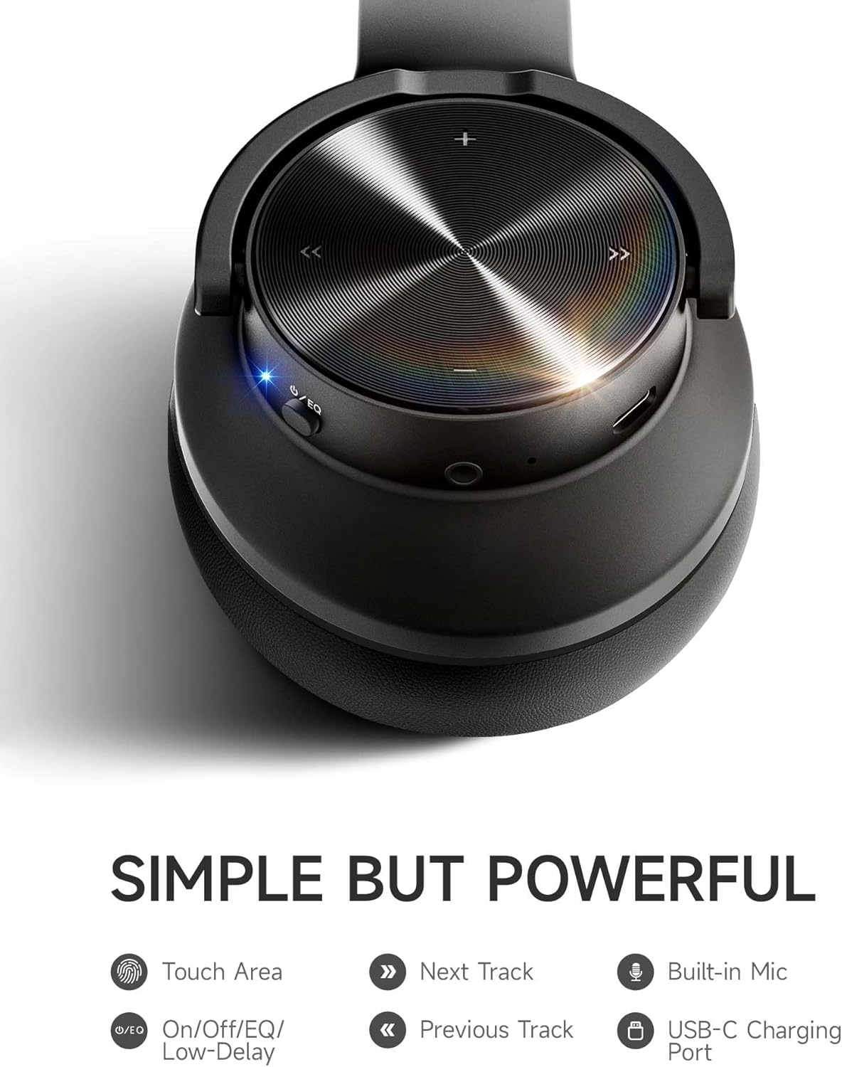 Picun Auriculares Bluetooth B8, auriculares inalámbricos de 120 horas, llamadas manos libres, 3EQ y modo de juego, auriculares plegables sobre la