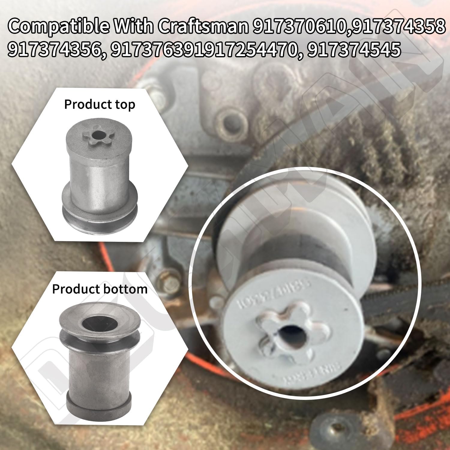 DECKMAN 1 adaptador de hoja 581473301 532421782 y 1 kit de pernos de hoja 532851084 851084 para Husqvarna HU700F, HU725F, HU775H, 421782Poulan