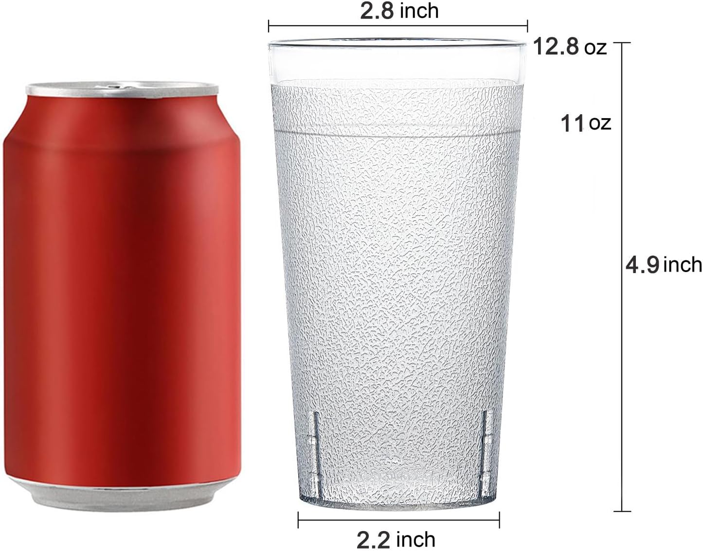 Vasos de plástico reutilizables, vasos de plástico para beber, juego de 8, vasos de plástico transparente para cocina, tazas apilables sin BPA para