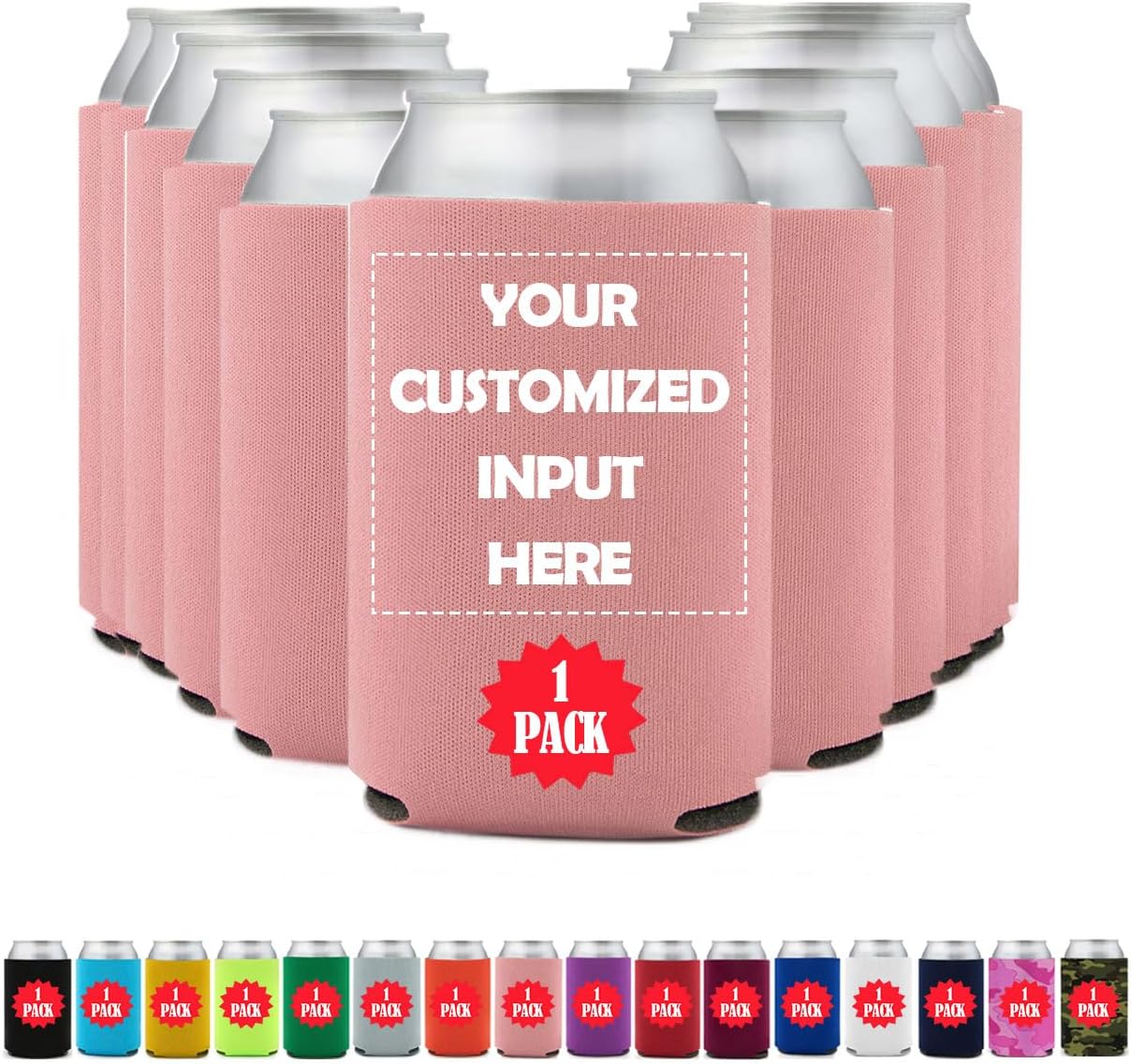 Juego de 1 enfriador de latas personalizado, soporte para bebidas frías para latas, enfriadores de latas de graduación personalizados, fundas