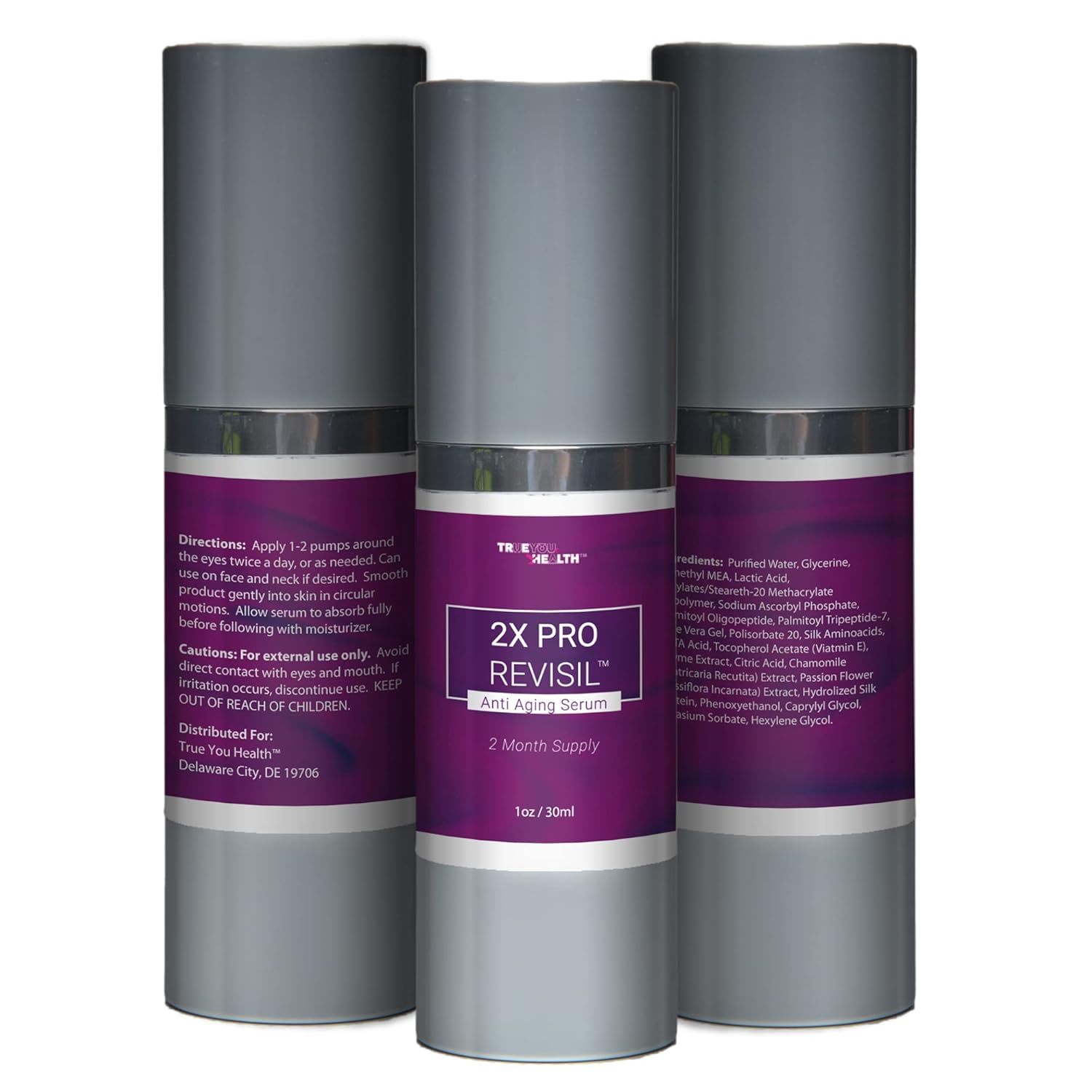 2X PRO REVISIL Serum – Suero antienvejecimiento – Suministro de 2 meses – Suero de vitamina C para cara y ojos – Ayuda a nutrir y fortalecer la
