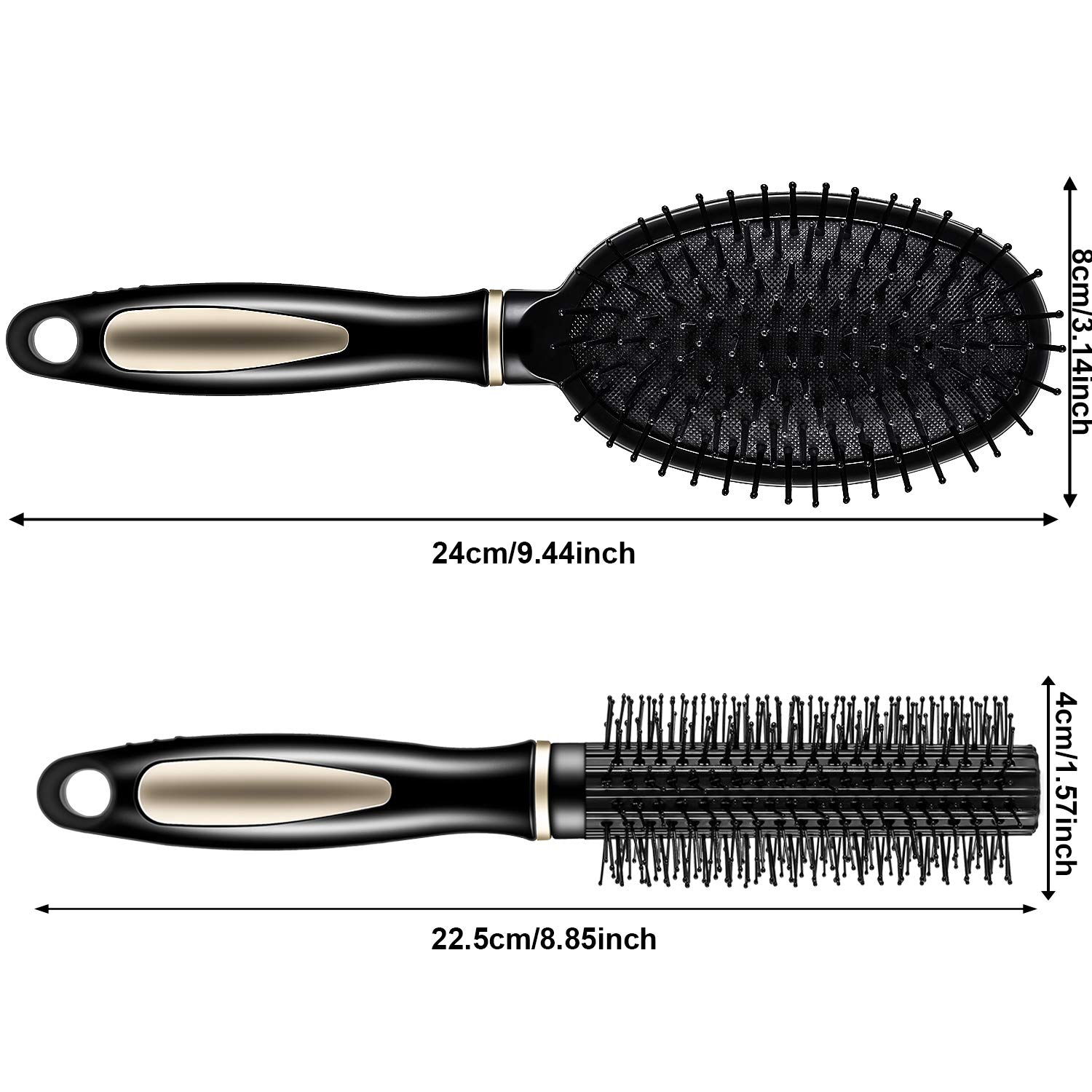 Juego de 12 cepillos de pelo para desenredar, incluye 1 peine de masaje con bolsa de aire, 1 cepillo de rodillo y 10 peines de peinado para cabello