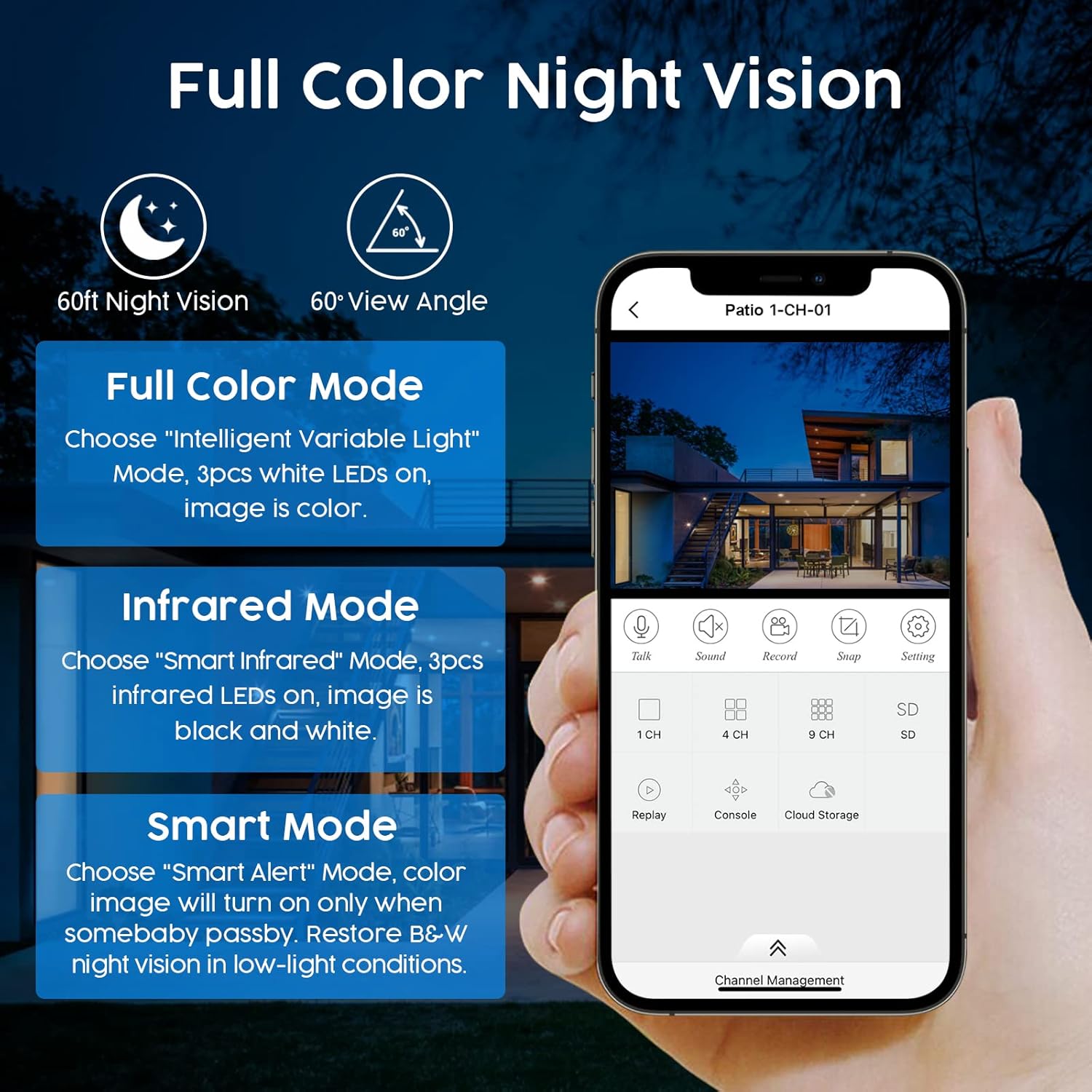 JouSecu JouSecu – Sistema de cámara de seguridad inalámbrica de 8 canales, grabadora NVR de vigilancia CCTV de 3 MP con 4 cámaras WiFi HD de 3.0MP