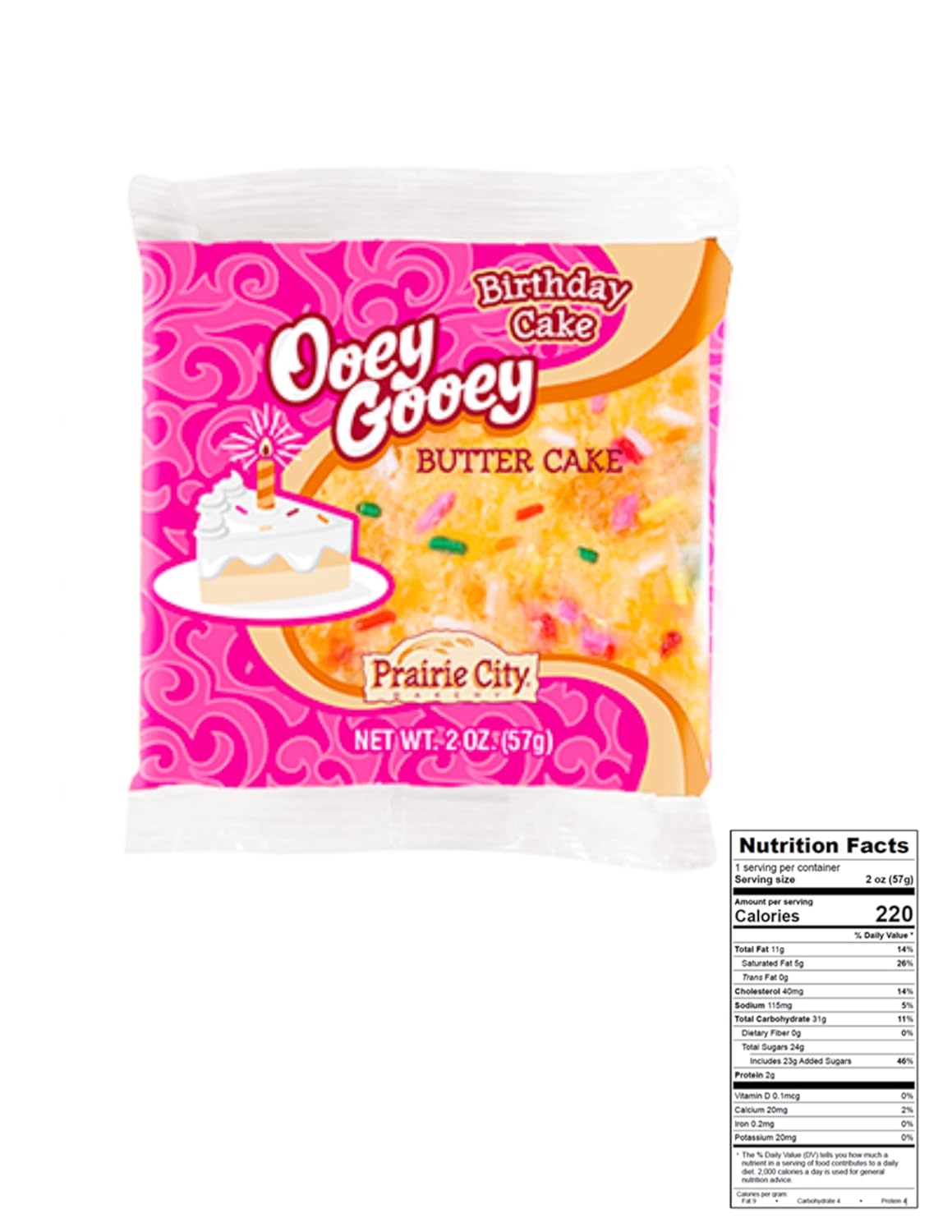Prairie City Bakery Ooey – Pastel de mantequilla Gooey envuelto individualmente sobre la marcha, dulces dulces de postre, perfectos para aperitivos,