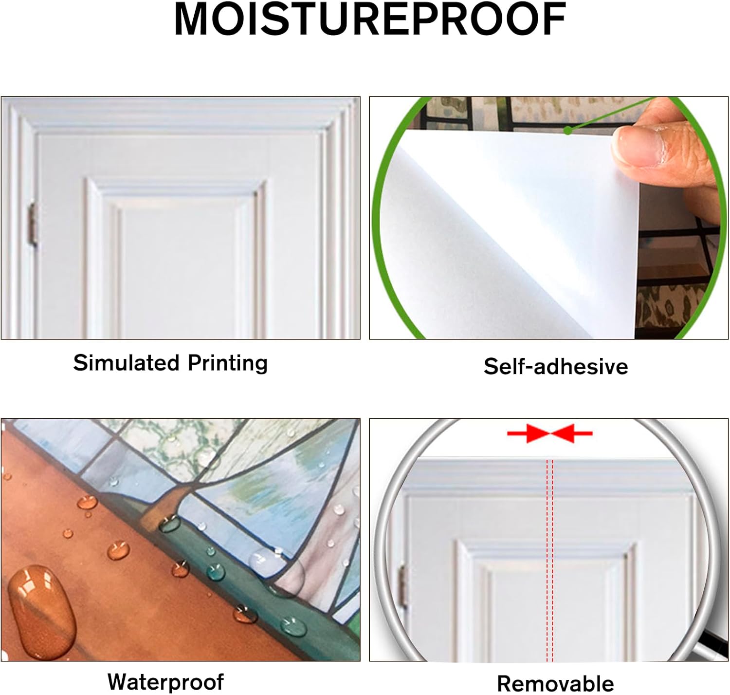 ChezMax Calcomanías para puerta, calcomanías 3D para puerta, murales de puerta para despegar y pegar, papel tapiz de vinilo decorativo extraíble,