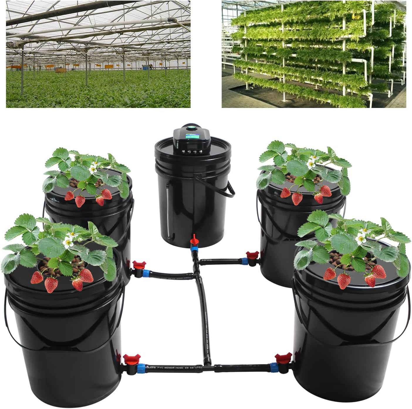 JINHZIXIU Hydroponics Systems – Sistema de cubo hidropónico de cultivo de agua profunda de 5 galones, kit de sistema de cultivo hidropónico, kit de