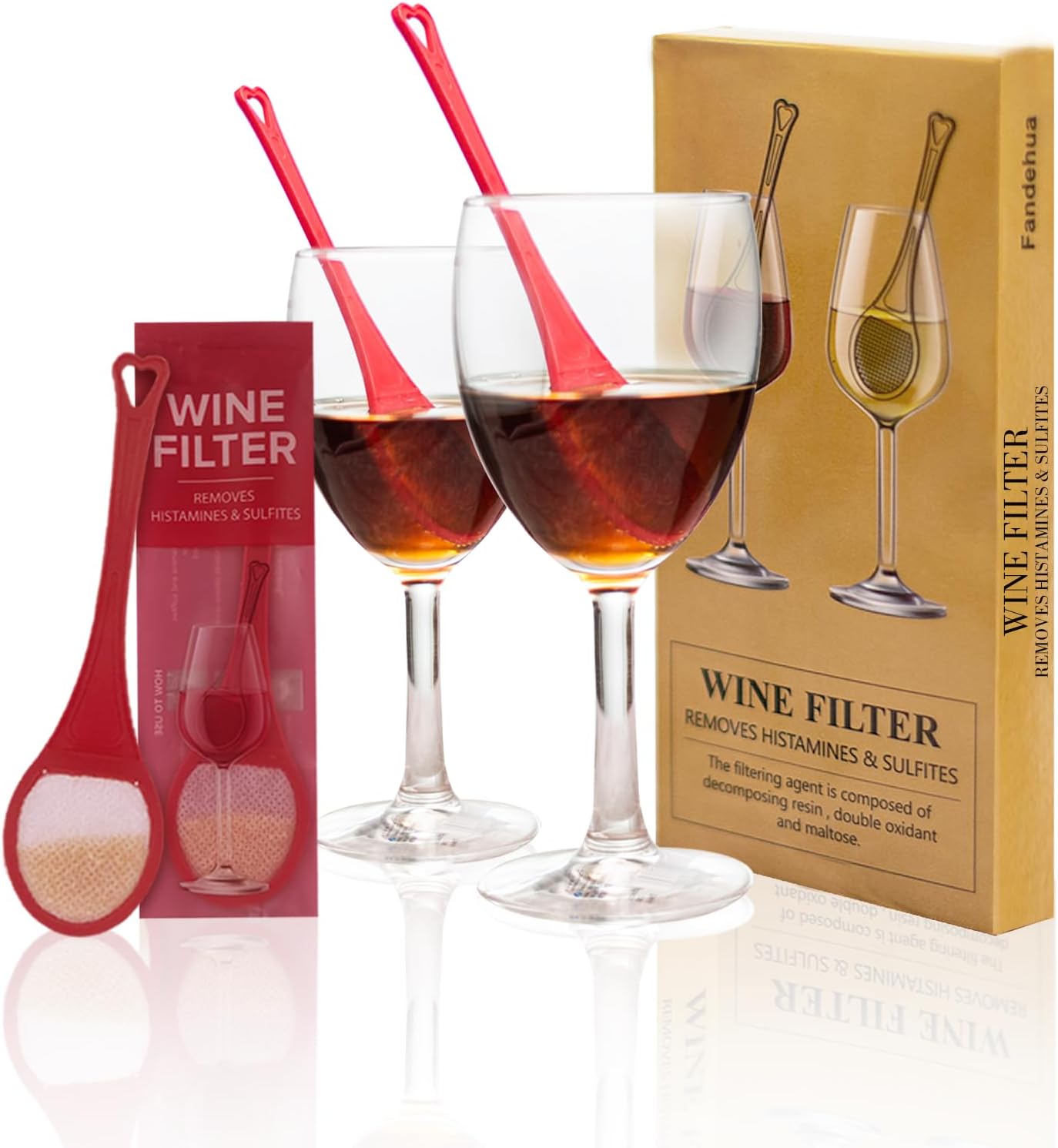 All-Natural Red Wine Purifier (8 Pack) Effectively Removes Sulfite and Histamine to Prevent Red Wine Headaches, Nausea, Hangovers, and Allergies –