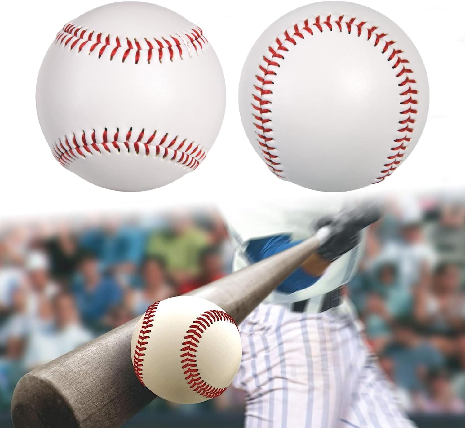 OMYOPY Paquete de 2 pelotas de béisbol en blanco con núcleo de corcho sólido, pelotas de béisbol de 9 pulgadas, autógrafos sin marcar, para juego de