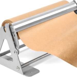 Dispensador y cortador de rollos de papel, dispensador de papel de kraft, congelador y carnicero resistente, antideslizante y montado en la pared Dispensador y cortador de rollos de papel, dispensador de papel de kraft, congelador y carnicero resistente, antideslizante y montado en la pared