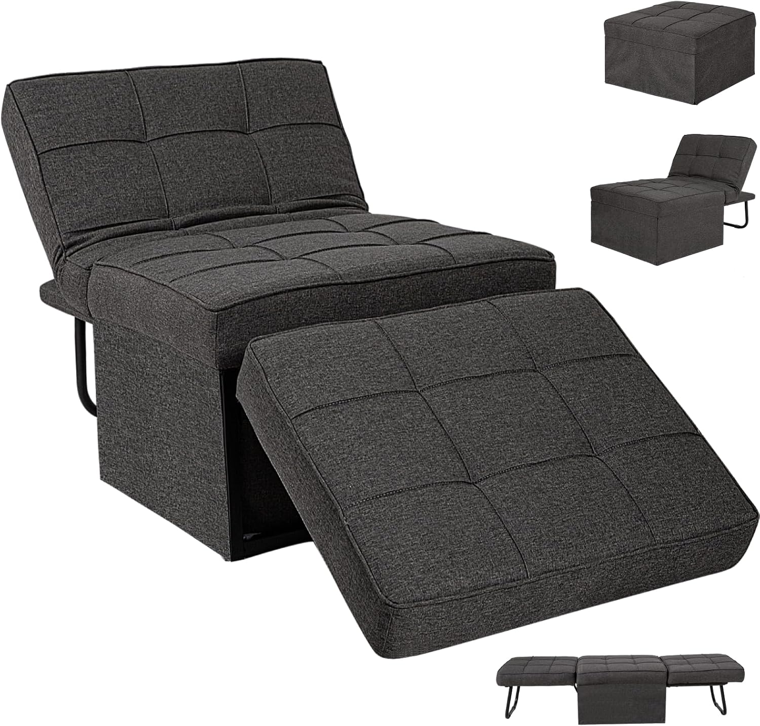 Sofá cama convertible, cama otomana plegable multifunción 4 en 1 con respaldo ajustable, moderna silla extraíble para sala de estar, apartamento,