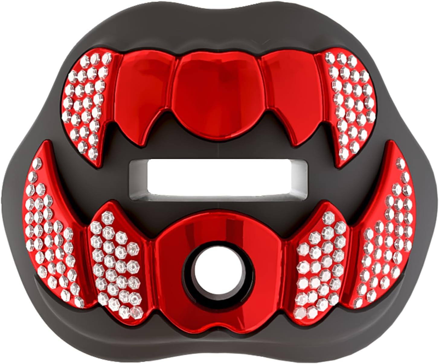 LeCool Protector bucal de fútbol con correa conectada, 3D Beast Chrome, protector bucal para adultos y jóvenes, pieza para deportes para máximo