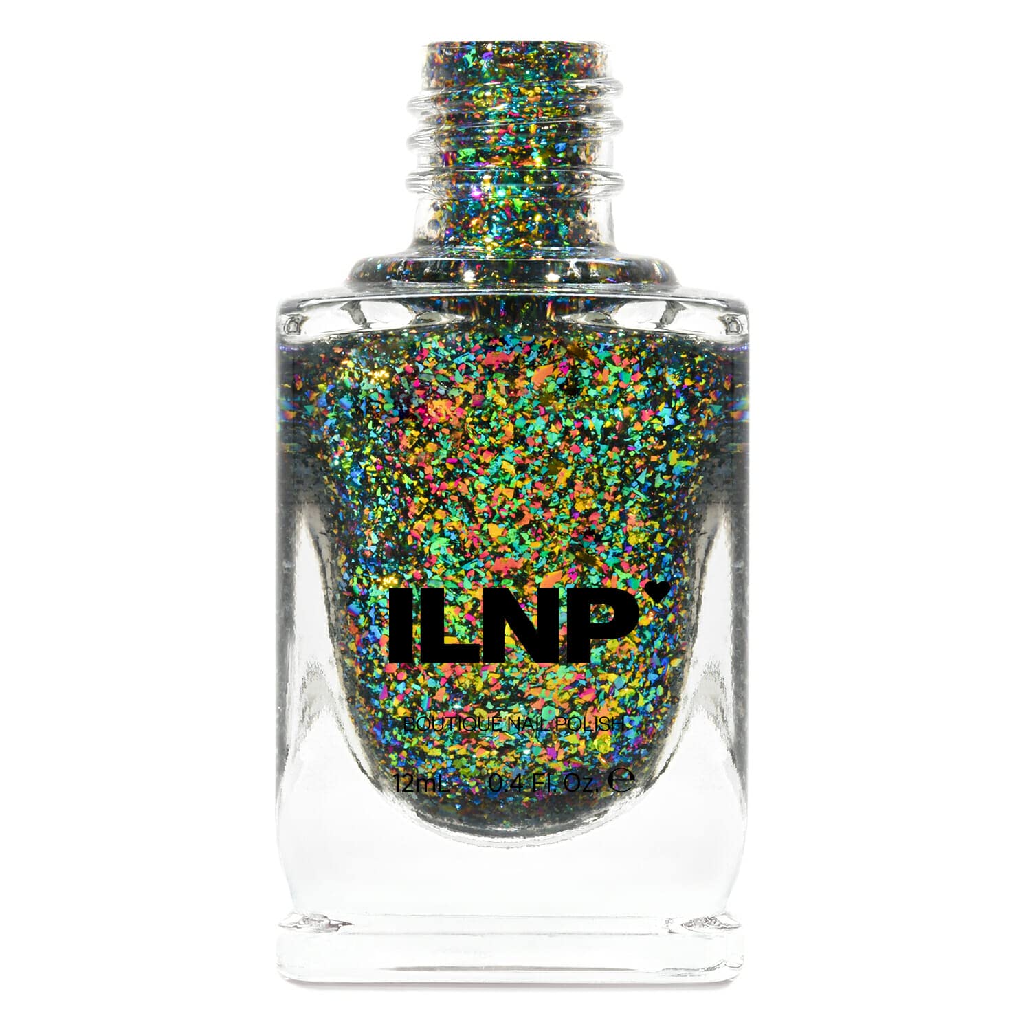 ILNP Ferris Wheel – Esmalte de uñas con copos Ultra Chrome en color verde, oro, azul, rojo, morado, rosa