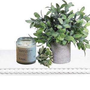 GENMOUS Farmhouse – Soporte de pedestal blanco para decoración de baño, bandeja rústica grande escalonada, soporte de pedestal para exhibición de GENMOUS Farmhouse – Soporte de pedestal blanco para decoración de baño, bandeja rústica grande escalonada, soporte de pedestal para exhibición de