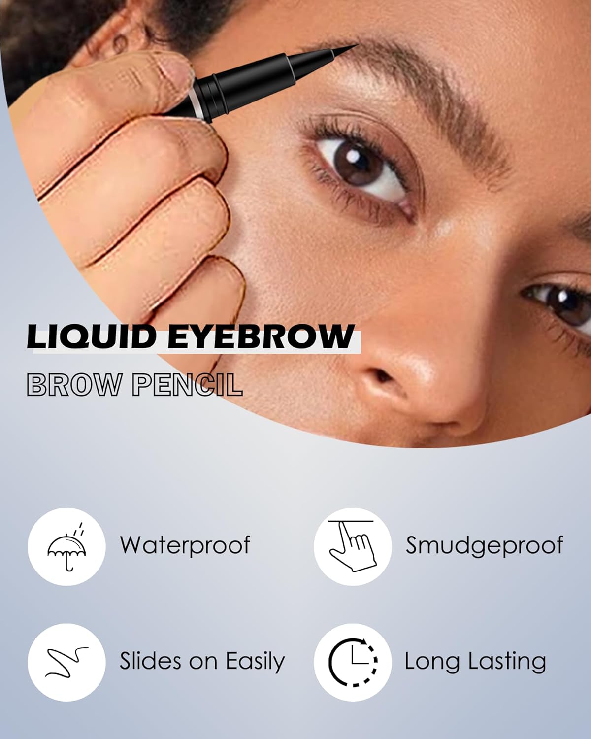 Lápiz líquido para cejas, bolígrafo profesional de tinte de cejas de elevación profesional, 2 unidades, lápiz delineador de ojos de agua de