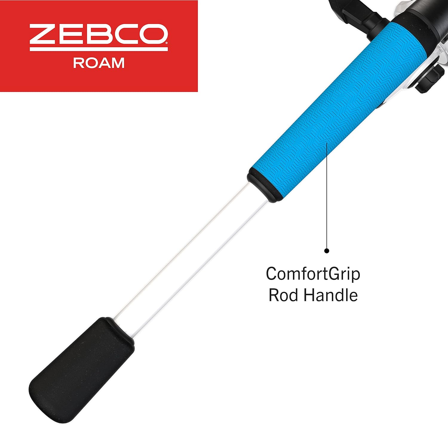 Zebco Roam Combo de carrete giratorio y caña de pescar, mango de caña ComfortGrip dividido, perilla de mango suave al tacto