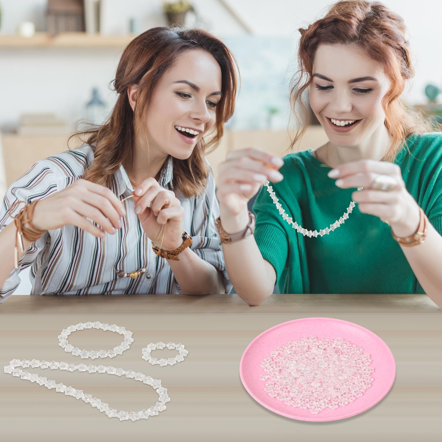 200 cuentas de estrella de cristal para hacer joyas, pulseras de estrella de cristal de EVERMARKET a granel, cuentas sueltas de estrella de color