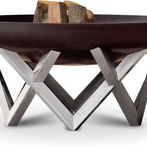 Modern Vingis Fire Pit 37.4″ Combinación de óxido y acero inoxidable Modern Vingis Fire Pit 37.4″ Combinación de óxido y acero inoxidable