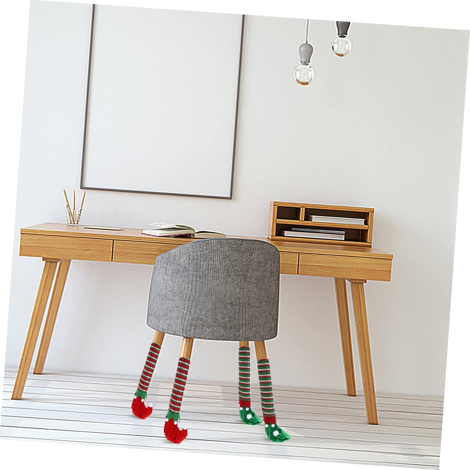 Garneck 1 juego de 4 fundas para patas de silla, decoraciones de fiesta, regalos de Navidad, pies de mesa, manga para silla de ancianos, calcetines
