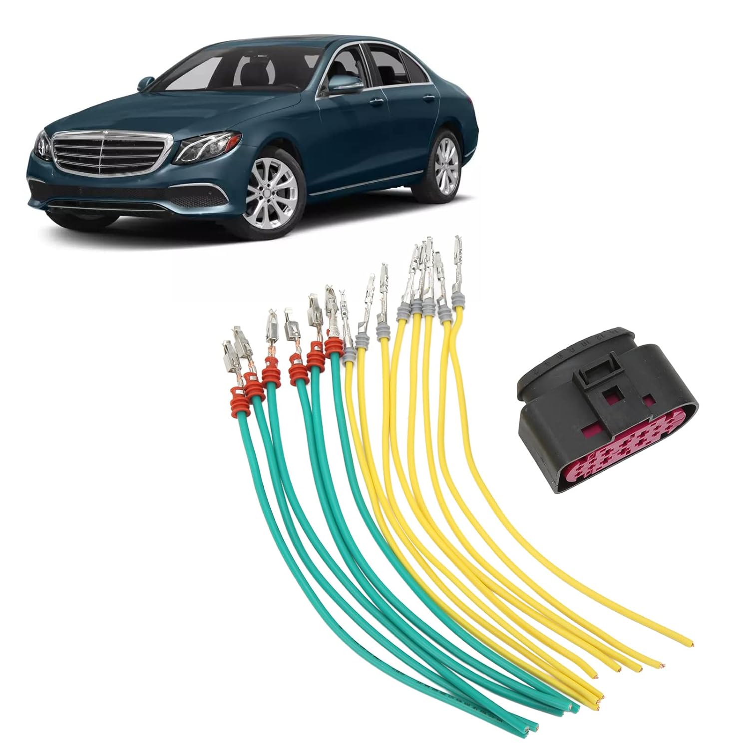 Aramox Arnés de enchufe para faros delanteros, conector de faro delantero, repuesto para Mercedes Benz GL 350 450 500 550 GL63 8Wire Xenon 20132016