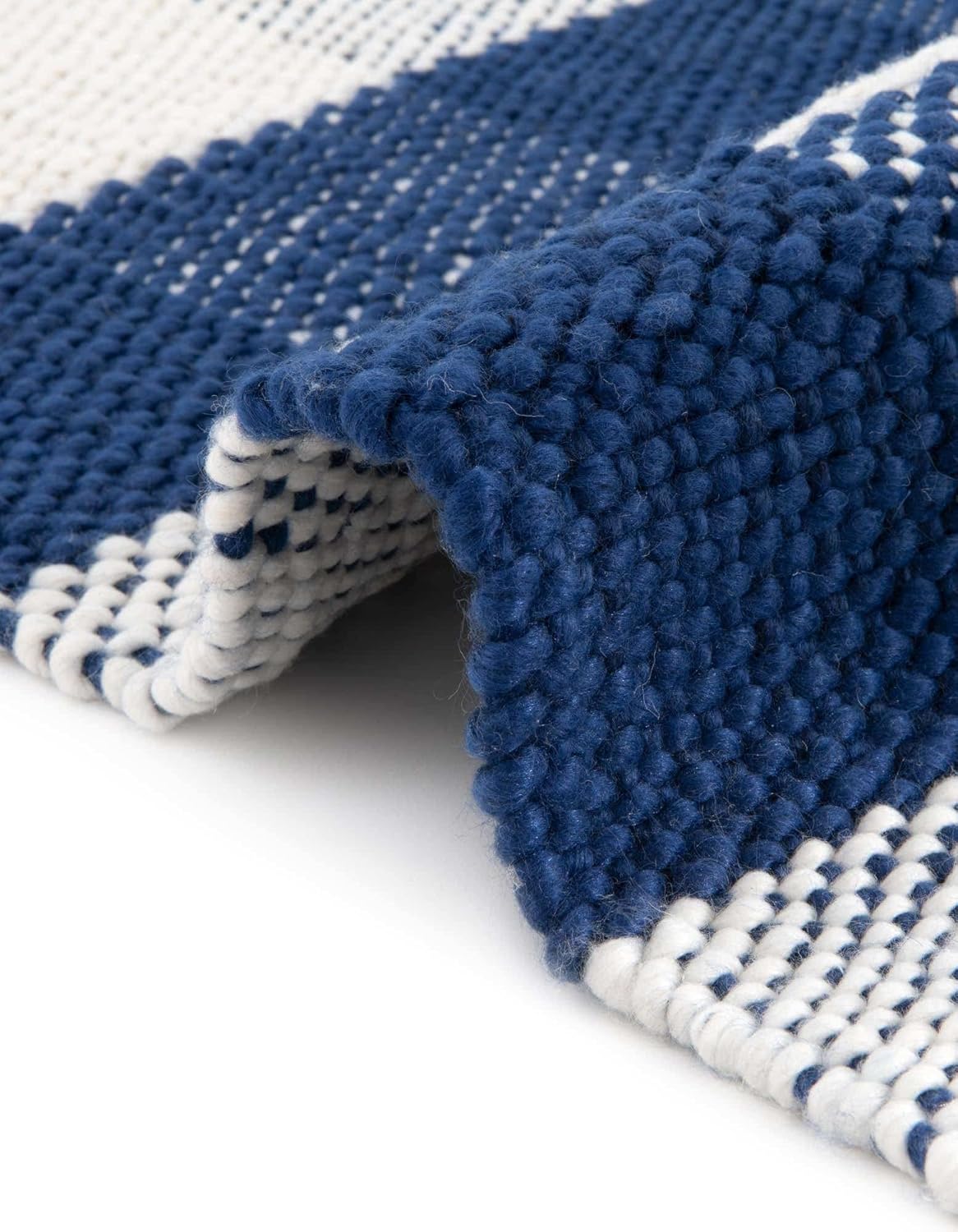 Unique Loom Eco Plaid – Alfombra lavable para interiores y exteriores, colección Balmoral (7 pies 10 pulgadas x 10 pies, azul marinomarfil)