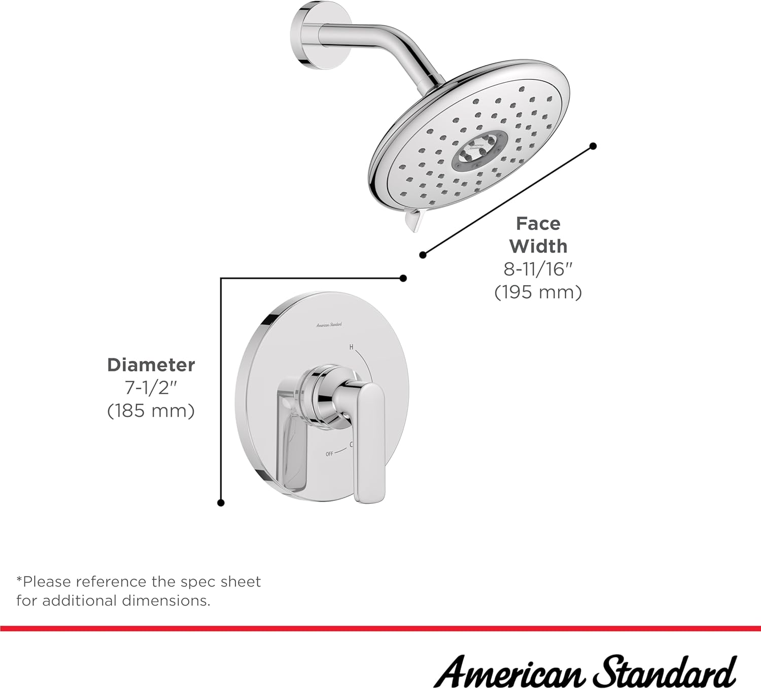 American Standard TU061507.243 Kit de molduras de ducha aspiraciones, 1.8 GPM, negro mate