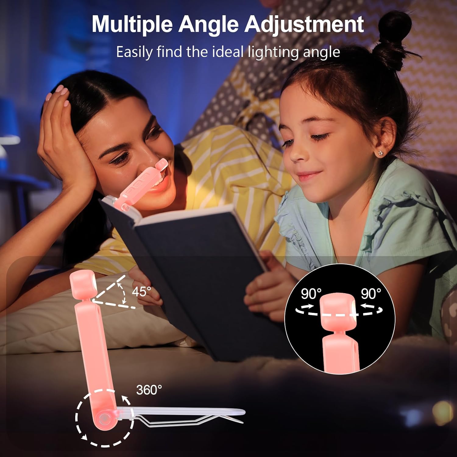 Gritin Luz de libro recargable para leer en la cama con función de memoria, mini portátil, cuidado de los ojos, 3 colores, brillo regulable, larga