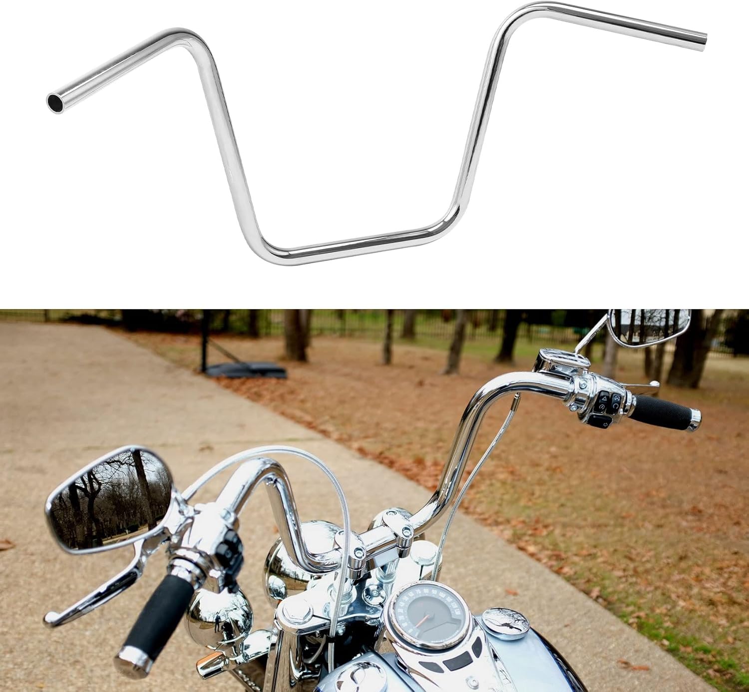 TCT-MOTORPARTS 14 “Rise Ape Hanger Bar Manillar Ajuste Para Harley Softail Sportster 883 1200 48