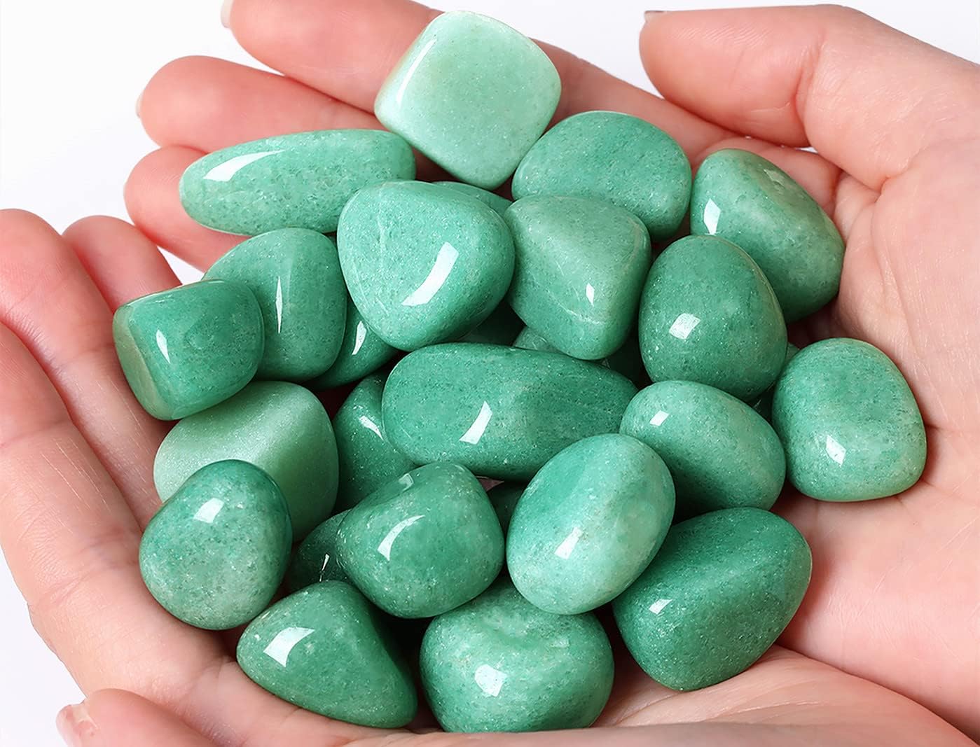 QINJIEJIE Piedras pulidas de aventurina verde de 0.9 libras, piedras preciosas a granel de 0.6 a 1 pulgada, piedra irregular, cristal curativo de