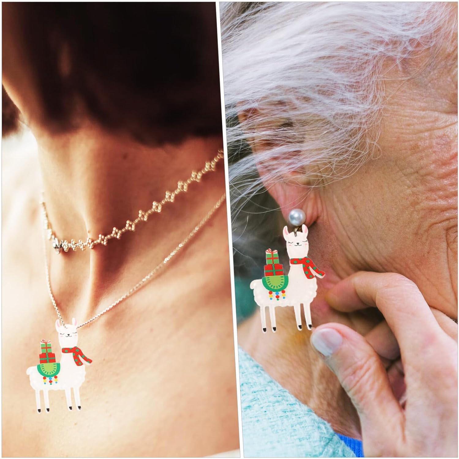 EXCEART 10 dijes colgantes de alpaca, abalorios únicos de alpaca de Navidad, cuentas acrílicas para hacer collares, aretes, joyería
