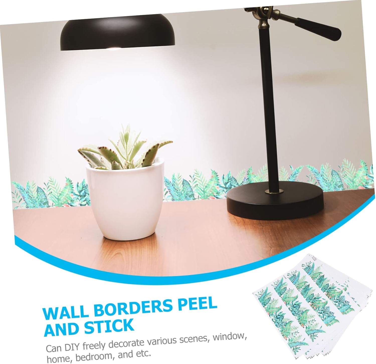 Uonlytech 15 hojas de línea de zócalo de plantas Better Than Paper Classroom Themes Peel and Stick Trim Molding ‘ Decoración de la habitación