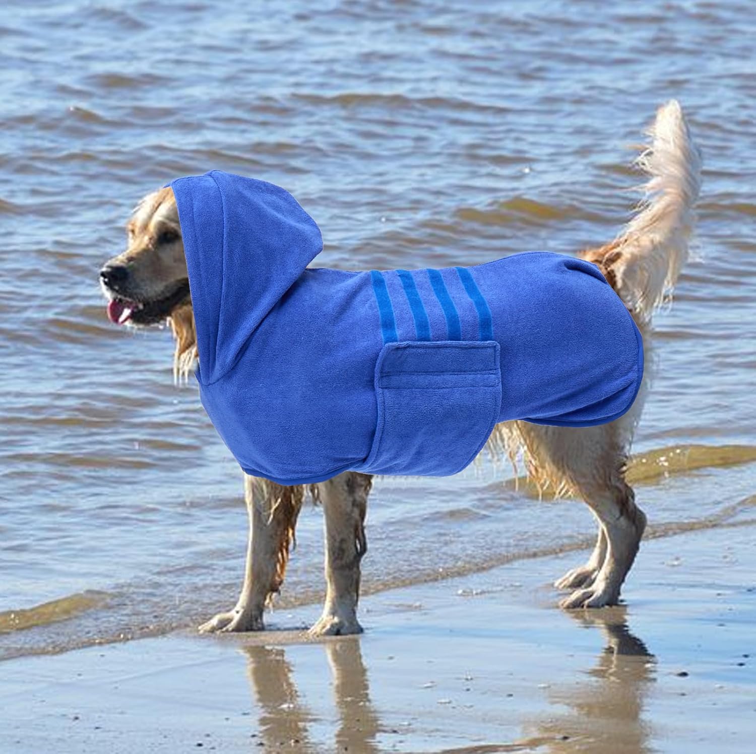 Geyecete Abrigos de secado para perros con capucha, toallas para perro, bata absorbente de secado rápido, bolsa para perro, toalla de microfibra de